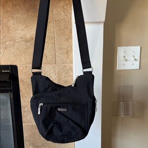 Baggallini Black Crossbody Bag with Silver Accents